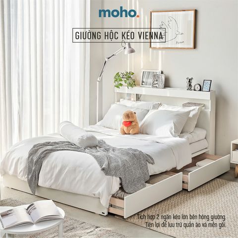  Giường Ngủ Gỗ Có Hộc & Ổ Điện MOHO VIENNA 